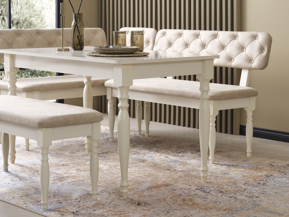 KÖŞE MASA TAKIMI (BEYAZ)