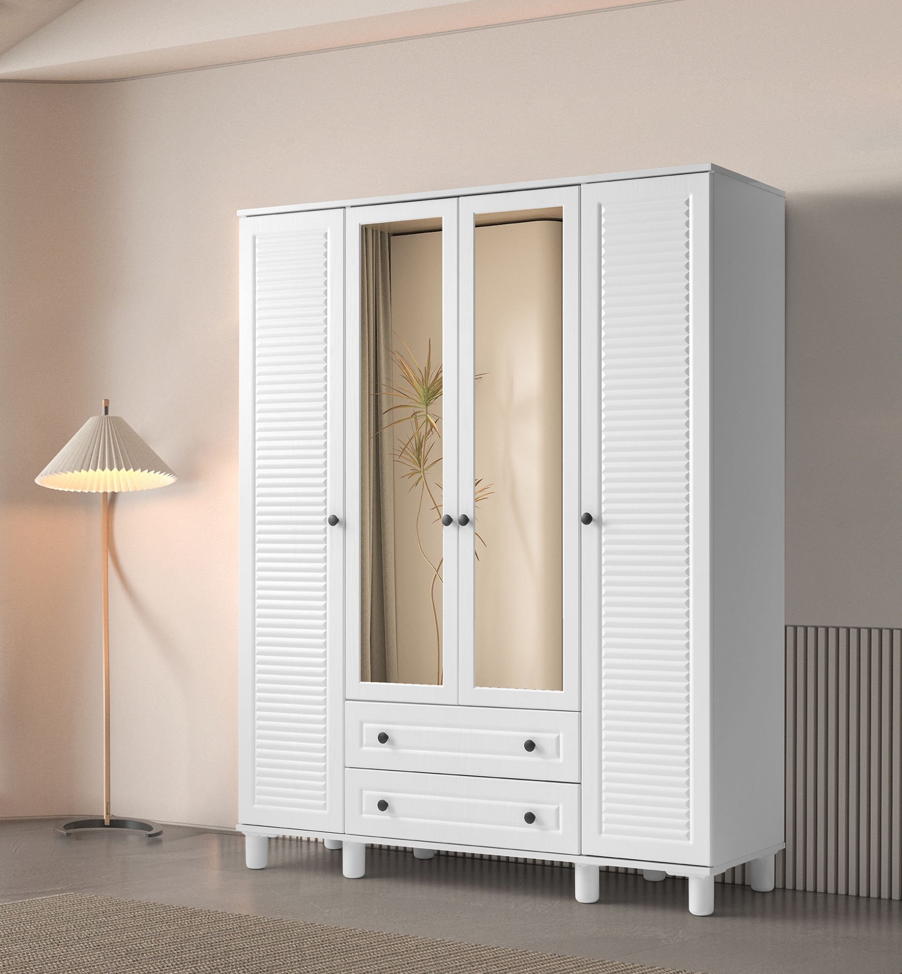 KAYRA 4 KAPILI DOLAP (BEYAZ)