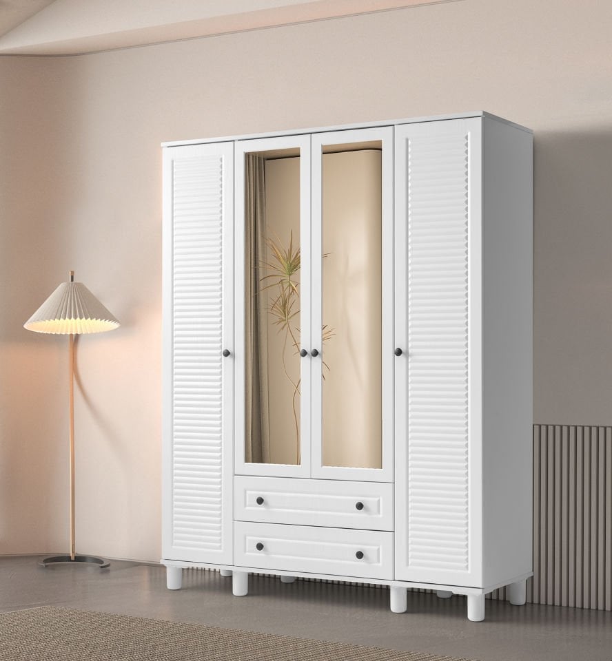 KAYRA 4 KAPILI DOLAP (BEYAZ)