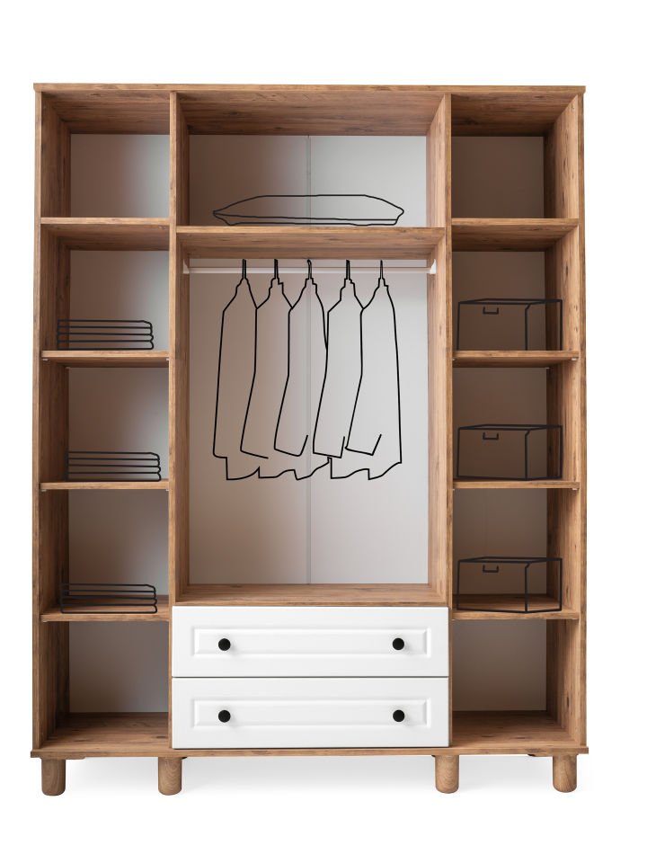 KAYRA 4 KAPILI DOLAP (CEVİZ)