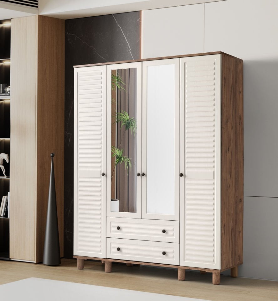 LUNA 4 KAPILI DOLAP (CEVİZ)