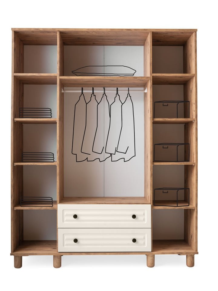 LUNA 4 KAPILI DOLAP (CEVİZ)