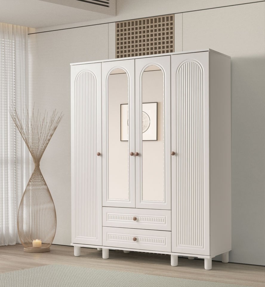 MASAL 4 KAPILI DOLAP (BEYAZ)