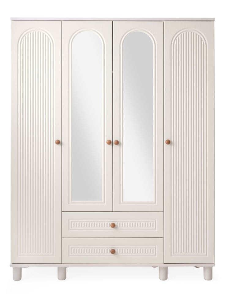 MASAL 4 KAPILI DOLAP (BEYAZ)