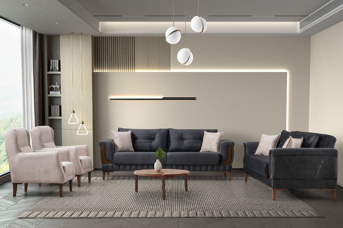 LİDYUM KOLTUK TAKIMI 3 + 3 + 1 + 1 ( Tam Takım )