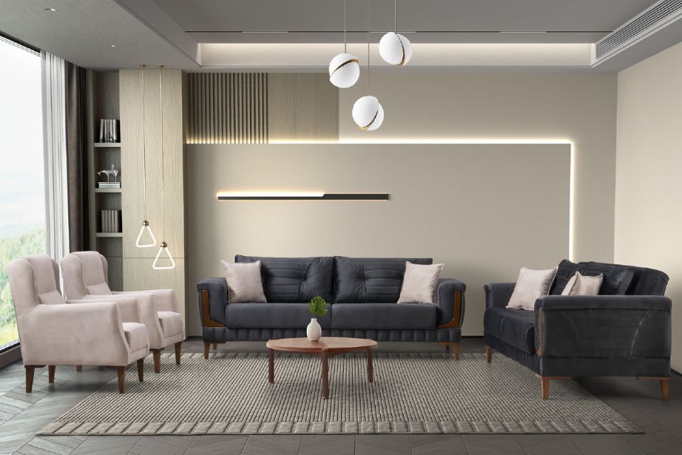 LİDYUM KOLTUK TAKIMI 3 + 3 + 1 + 1 ( Tam Takım )