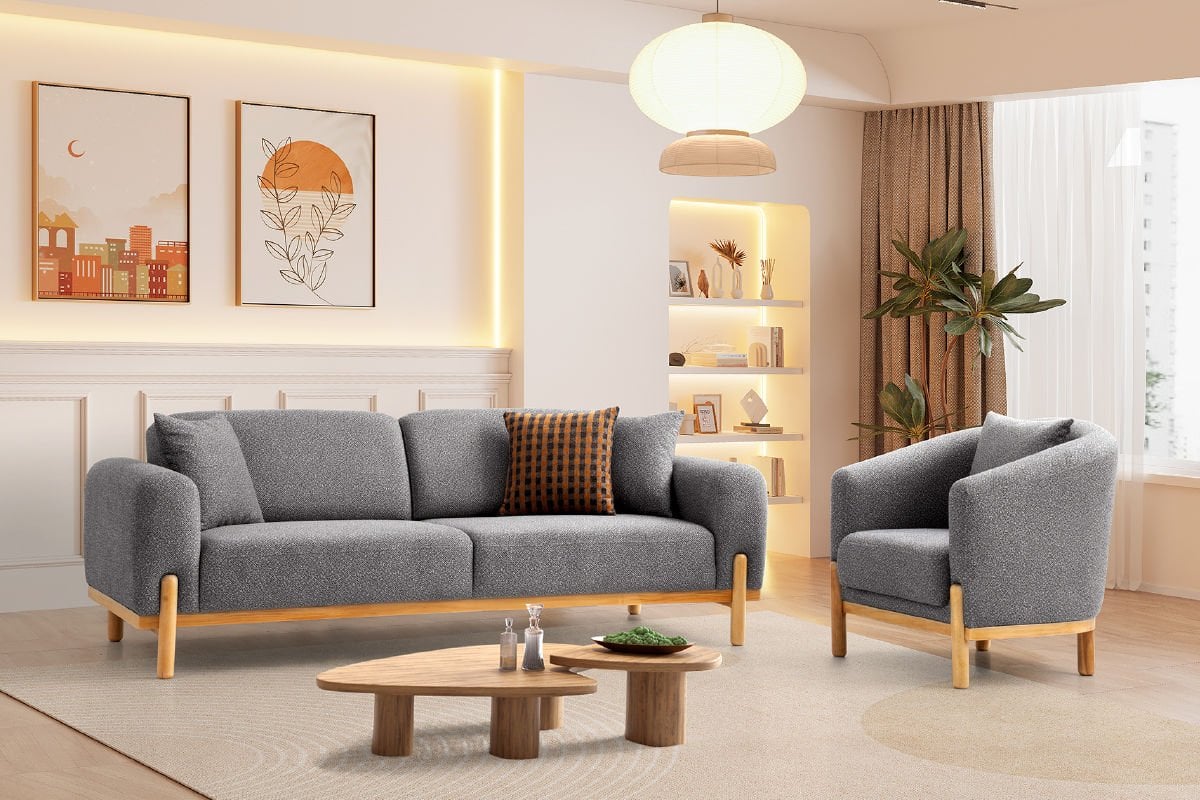 FREYA SALON TAKIMI Üçlü Koltuk