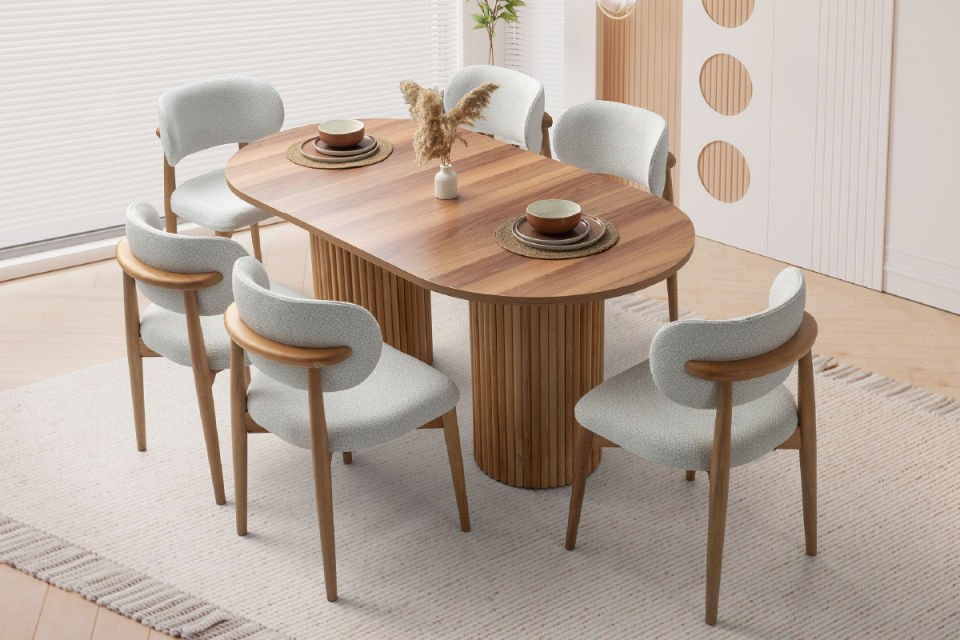 ALYA YEMEK ODASI Konsol + Ayna + Yemek masası + 6 Sandalye