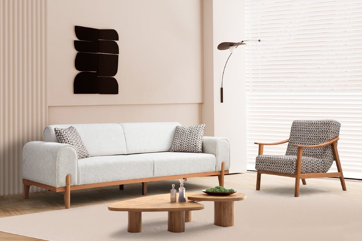 PUFFY SALON TAKIMI Üçlü Koltuk