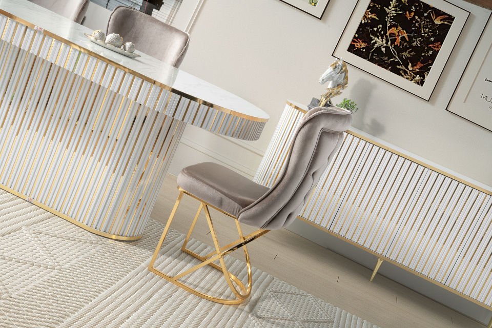 NEHİR YEMEK ODASI GOLD