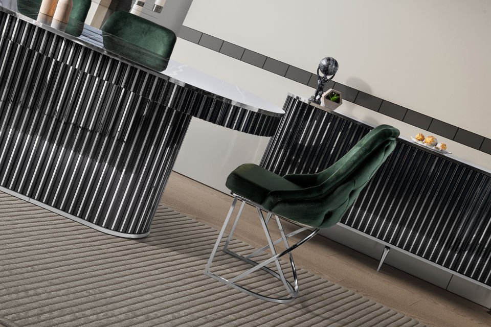 NEHİR YEMEK ODASI BLACK GÜMÜŞ