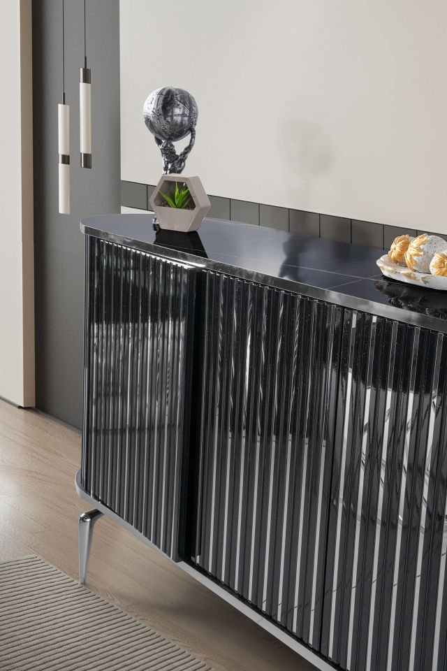 NEHİR YEMEK ODASI BLACK GÜMÜŞ