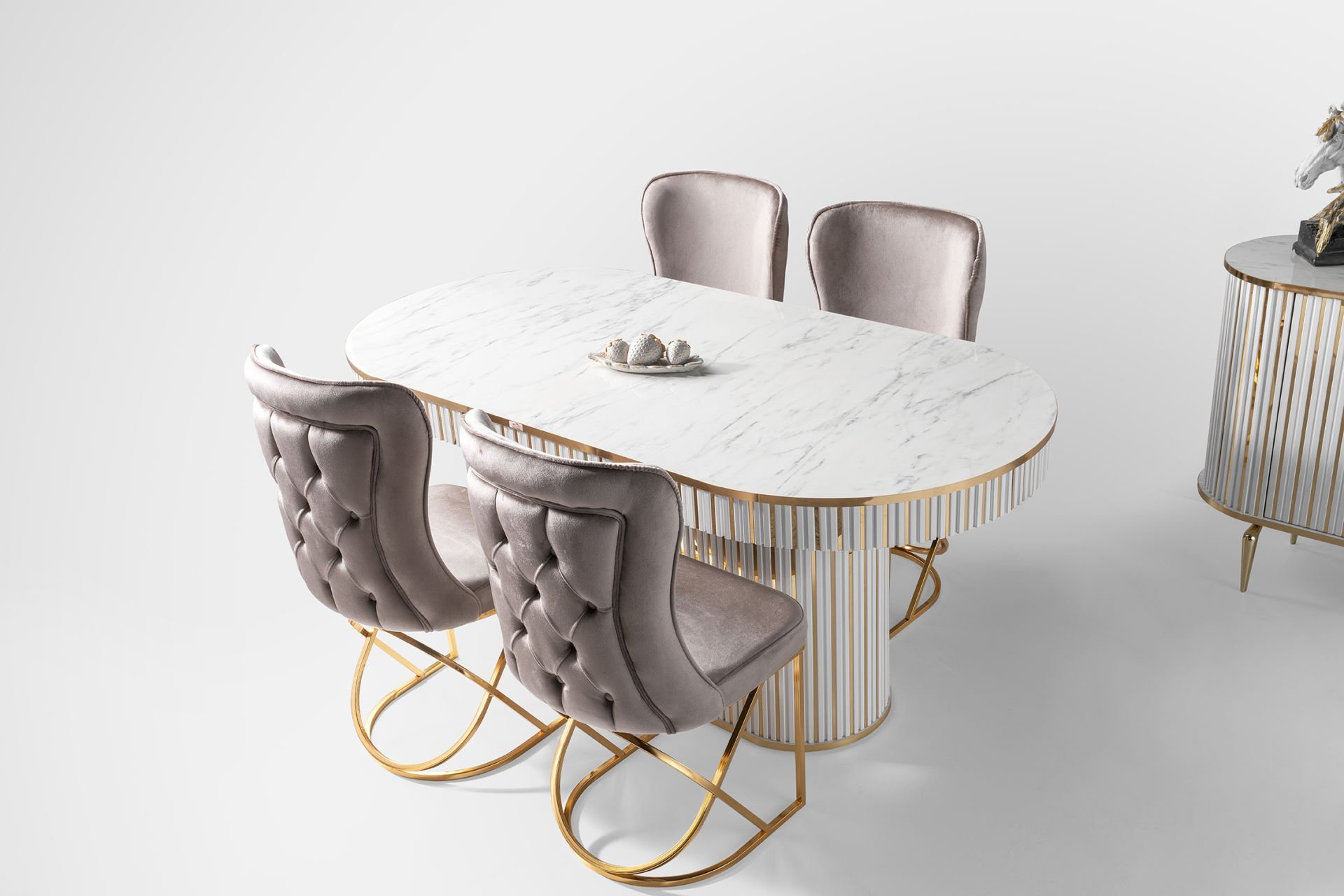 NEHİR MASA TAKIMI BEYAZ