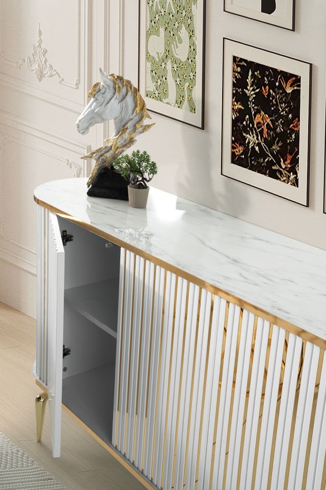 NEHİR MASA TAKIMI BEYAZ