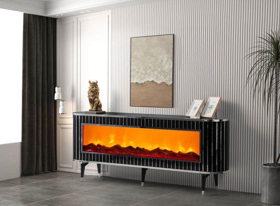 GAMZE TV SEHPASI SİYAH (Gümüş Ayak)